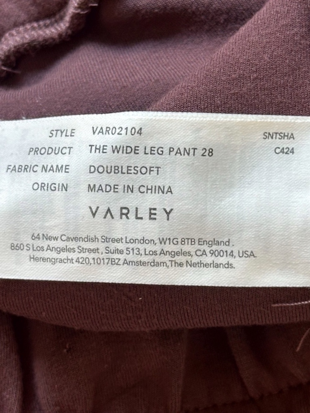 VARLEY The Wide Leg Women’s S Brown Pants Doublesoft Knit 28” Inseam Travel Soft - Picture 14 of 16